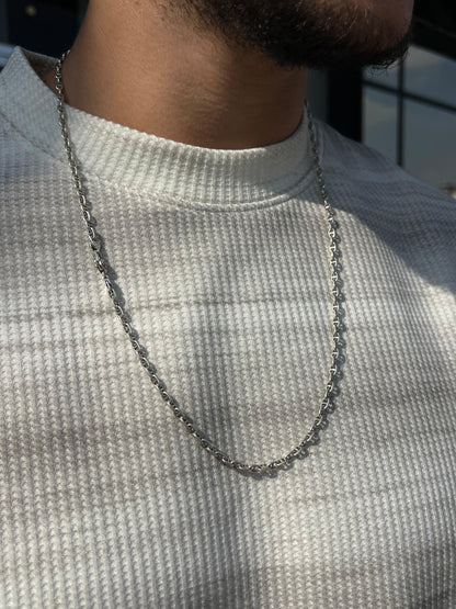 Link Ain Horus Necklace Sterling Silver 925s-4mm,62cm