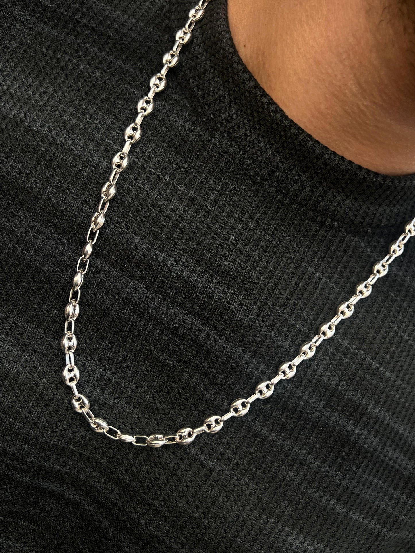 Link Chain Necklace Sterling Silver 925s (65cm-7mm)