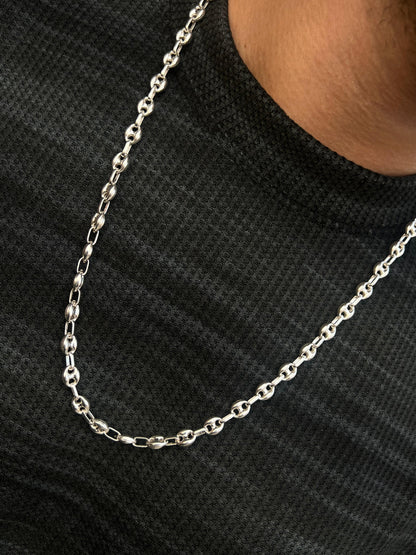 Link Chain Necklace Sterling Silver 925s (65cm-7mm)