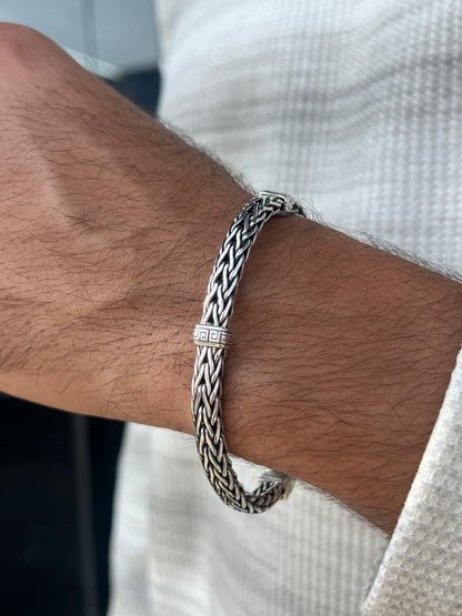 Stormy Spacers Bracelet Sterling Silver 925s-(21cm-7mm)