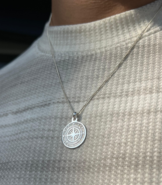 Compass Necklace Sterling Silver 925s