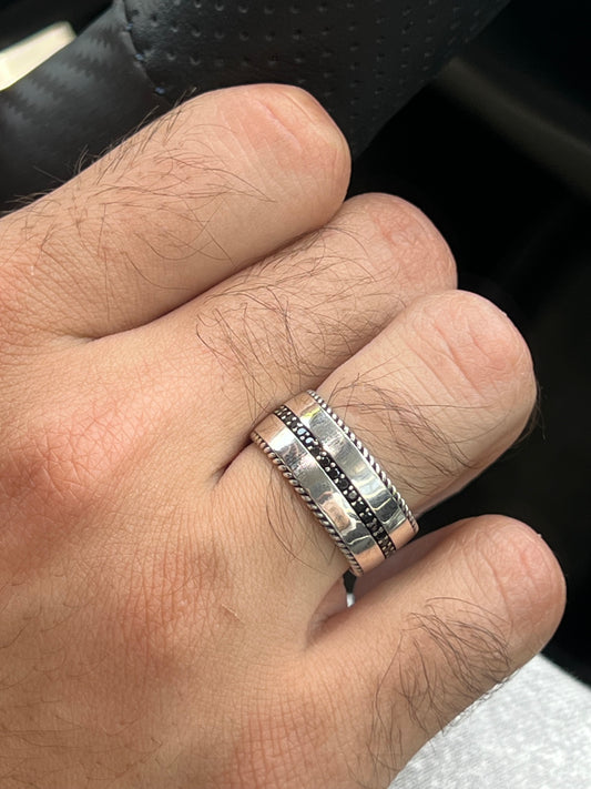 zirconia line Engagement Ring in Sterling Silver 925s