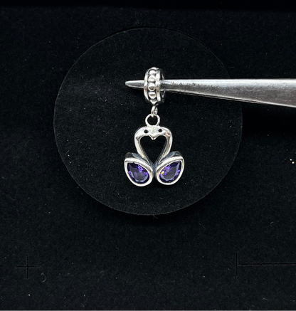 Purple Swan LOVE  Charm