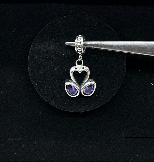 Purple Swan LOVE  Charm