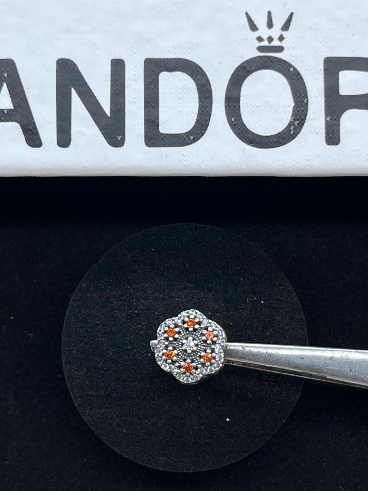 Crystallized Floral Winter Snowflake Charm