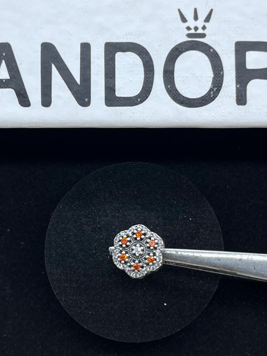 Crystallized Floral Winter Snowflake Charm