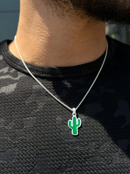 Cactus Necklace for Men's Sterling Silver 925s🌵
