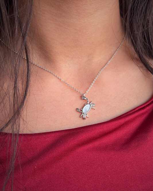 Crab Necklace in Sterling Silver-S925