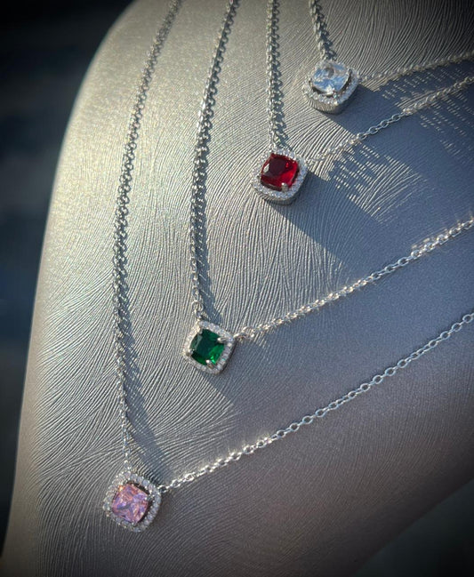 Pop Colors Cubic Zirconia Necklace in Sterling Silver 925s