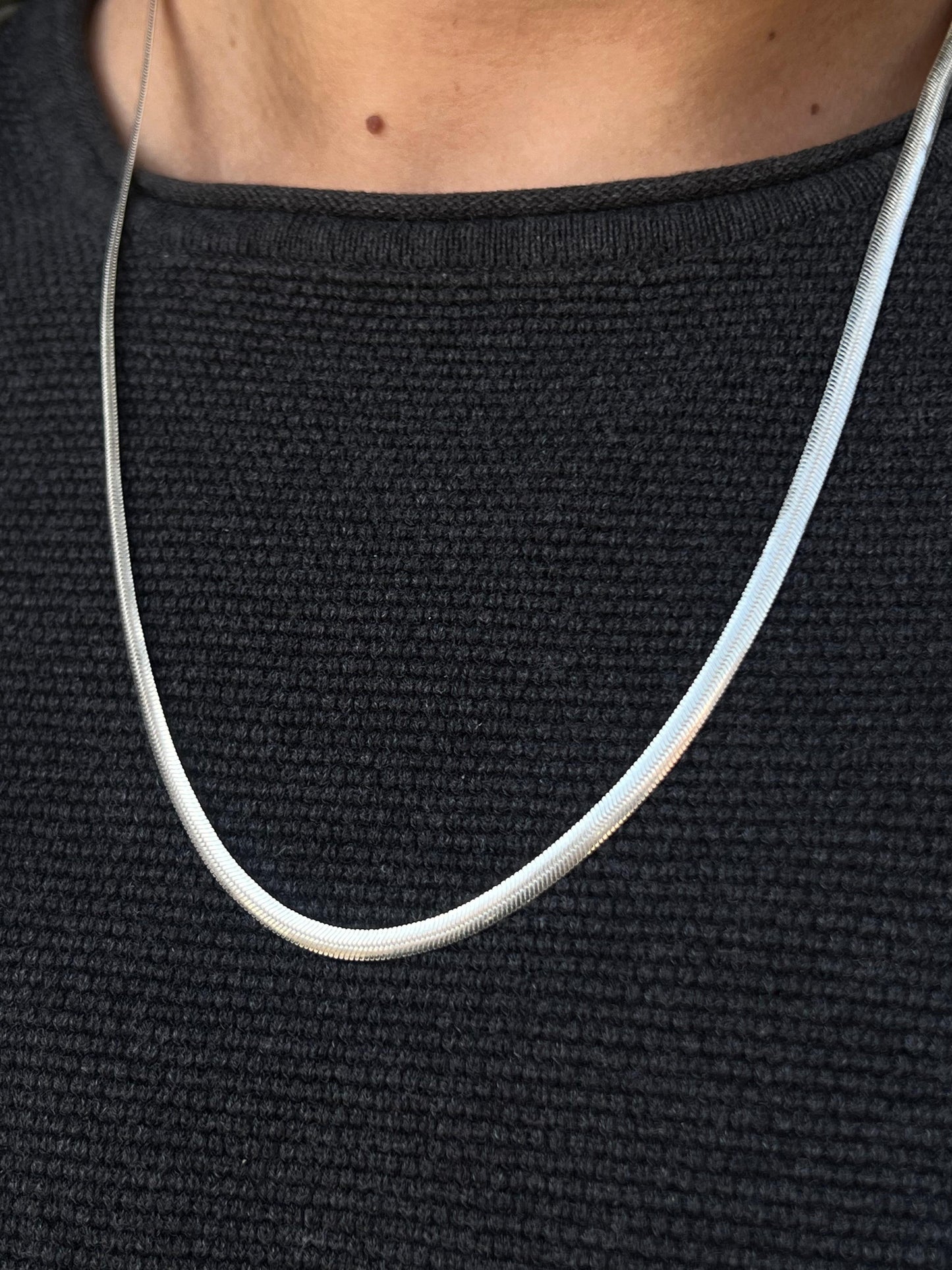 Snake Chain For Men Sterling Silver925-(60cm-5mm)