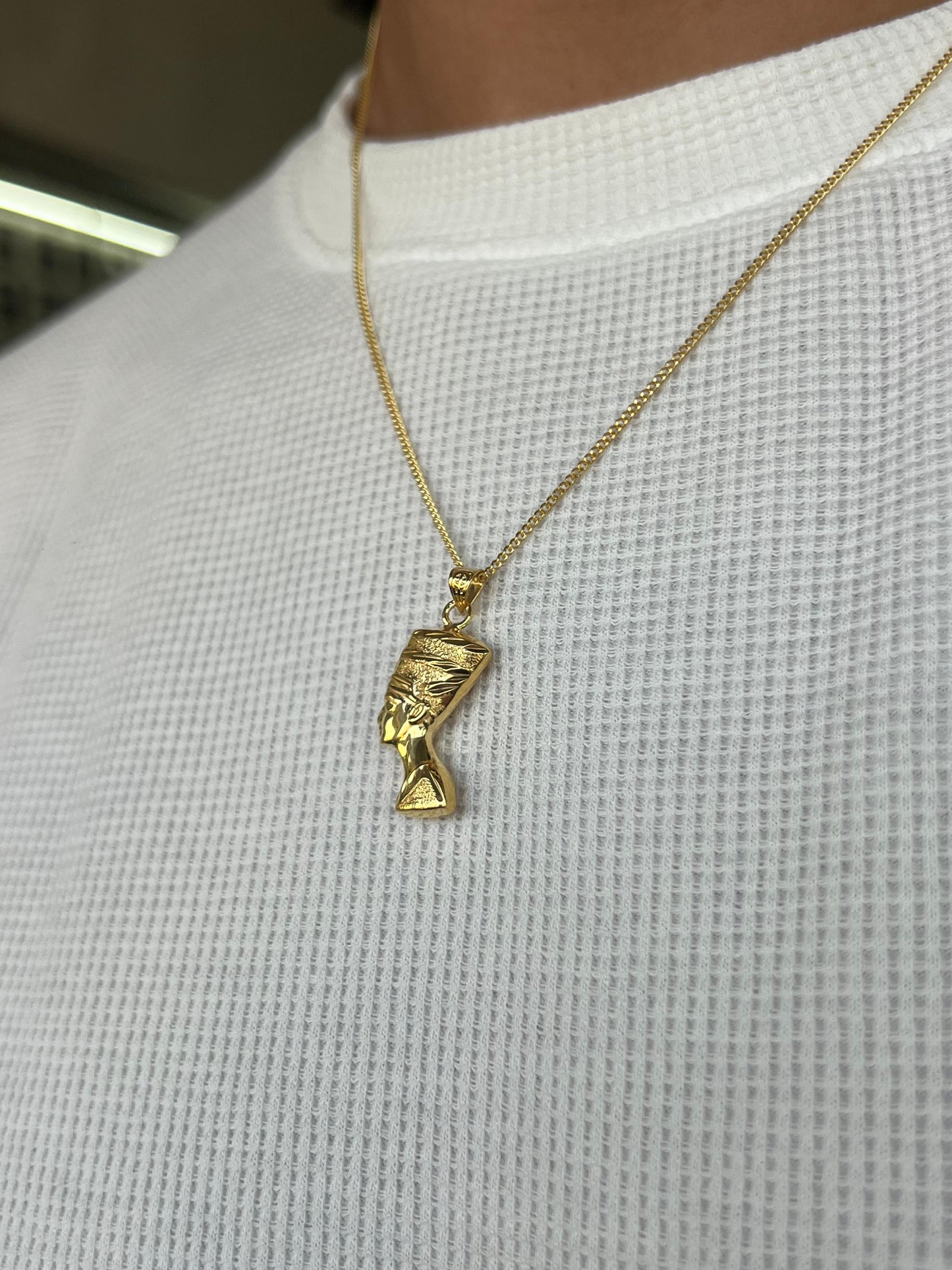 Premium- Nefertiti Necklace in Sterling Silver 925s- Real 21K Gold Plated