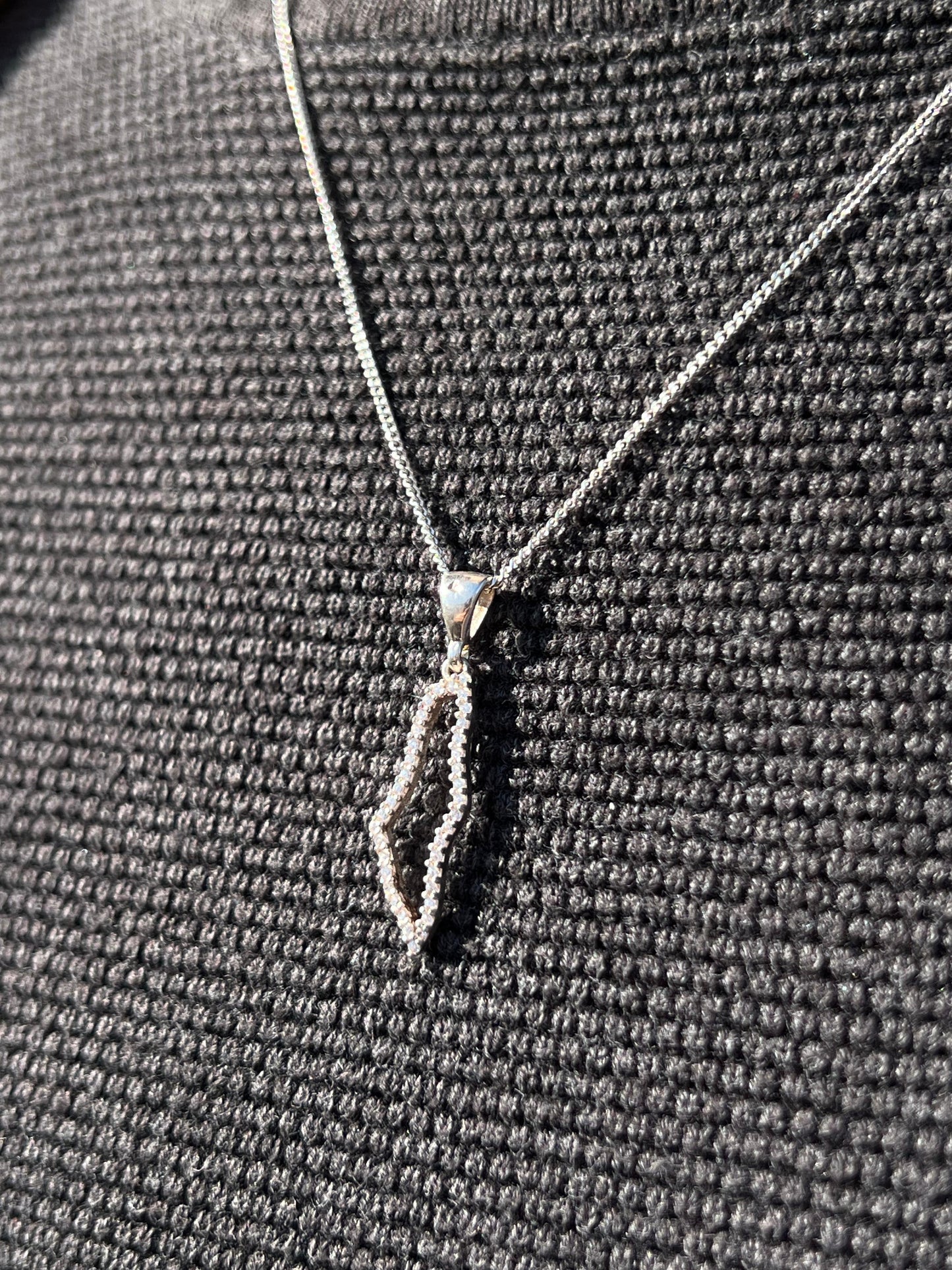 Zirconia Palestine Necklace for Men's Sterling Silver 925s
