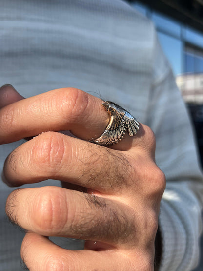 Gold Falcon Ring-Free Size -Sterling Silver 925s