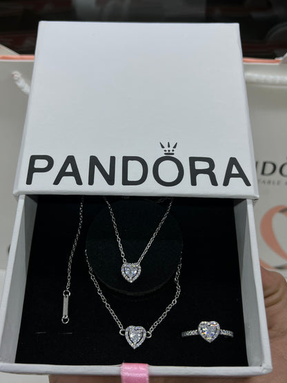 Heart Trio Set with bracelet-Italian Silver 925