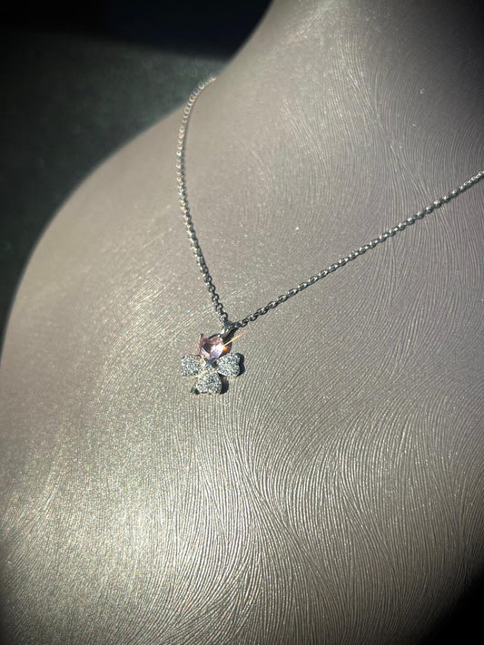 Flower Zirconia Necklace in Sterling Silver 925s