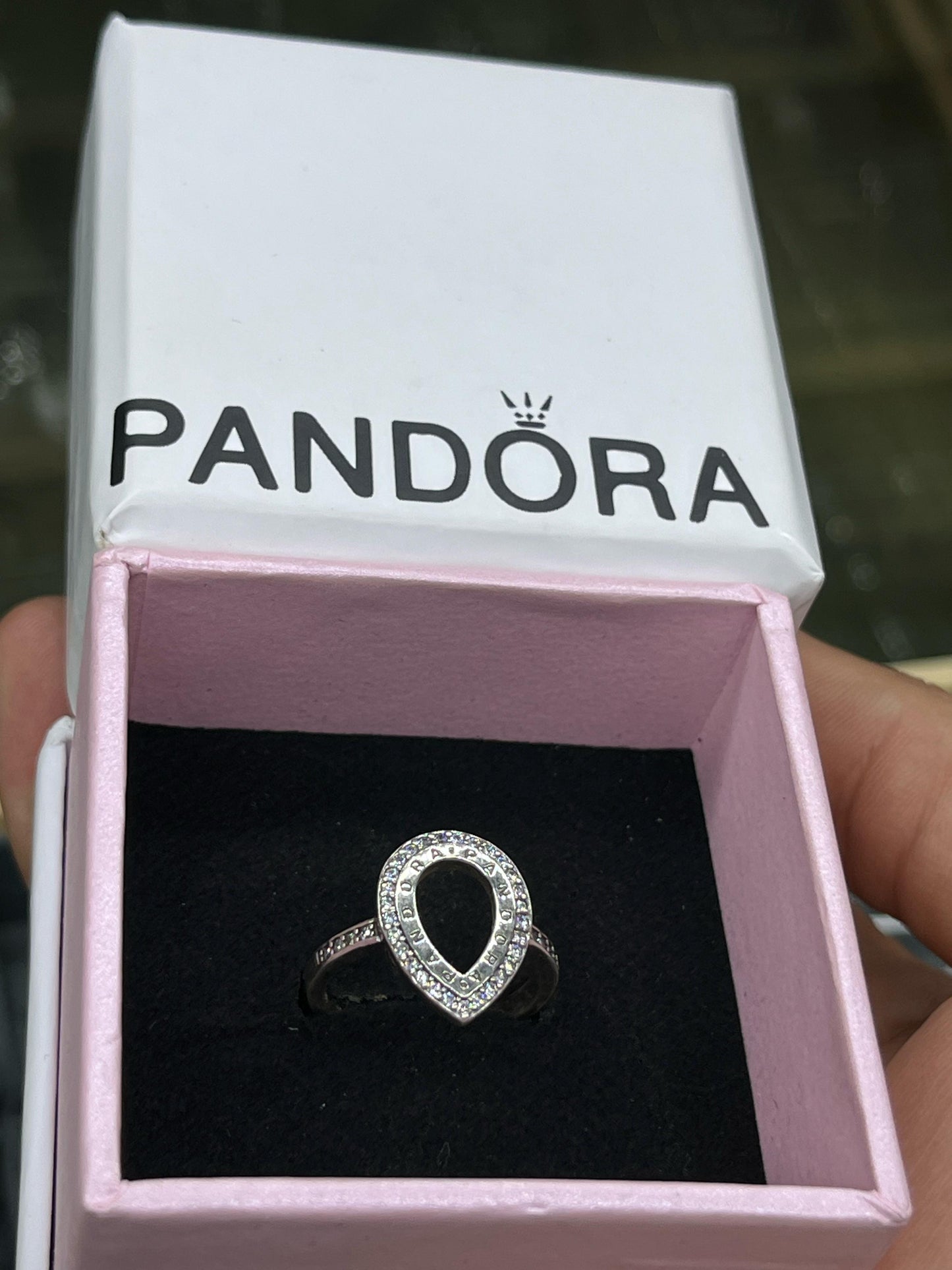 Sparkling Teardrop & Signature Halo Ring