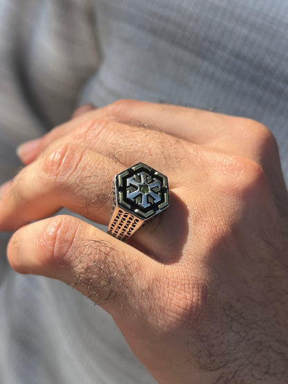 Ice Flake Ring -for Men's Sterling Silver 925s