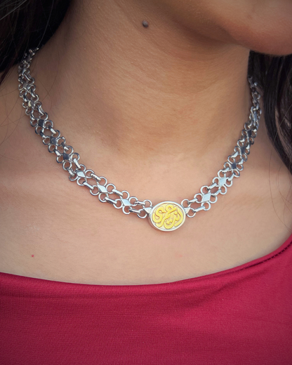 “Enta Omri” Signature Necklace — Sterling Silver with Gold Plating