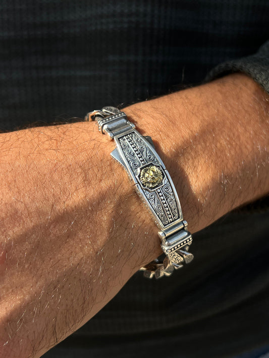 Lion Dominus Bracelet Sterling Silver 925s-(20cm-12mm)
