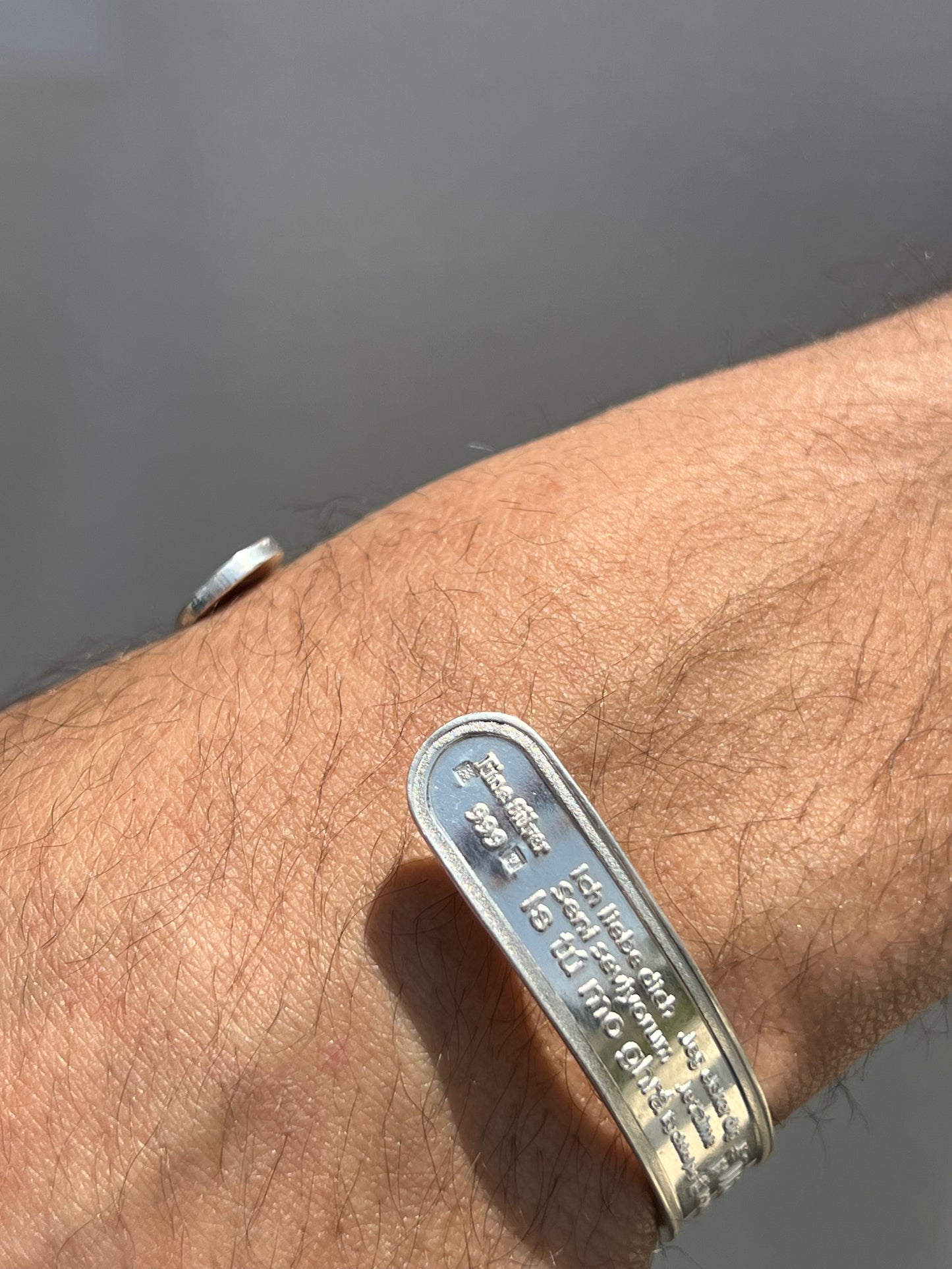 BTC Pure 999 Fine Silver - 1 Ounce - “I LOVE YOU” 100 Languages Bangle for Men