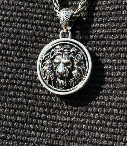 Limited Edition⭕️ Heavy Double Face Rotating Lion Pendant – S925 Silver-3.5cm