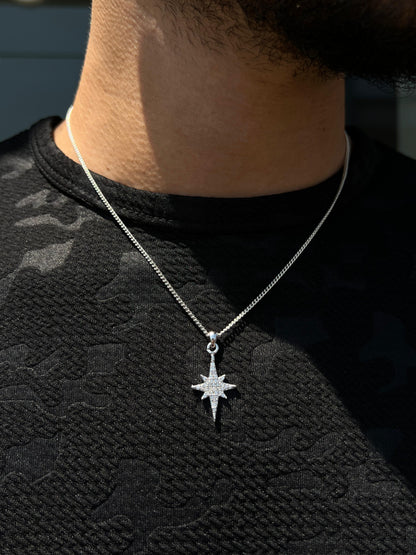North Star Necklace for Men's Sterling Silver 925s