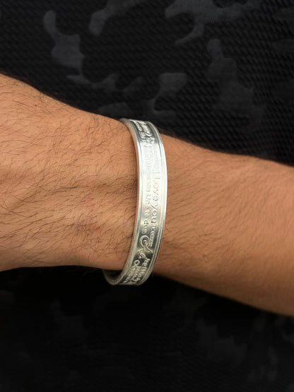 BTC Pure 999 Fine Silver -50g - “I LOVE YOU” 100 Languages Bangle