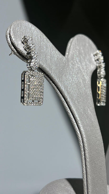 Sparkling Square Set In Italian Sterling Silver 925