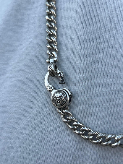 Engraved Grommet Necklace For Men Sterling Silver - 925