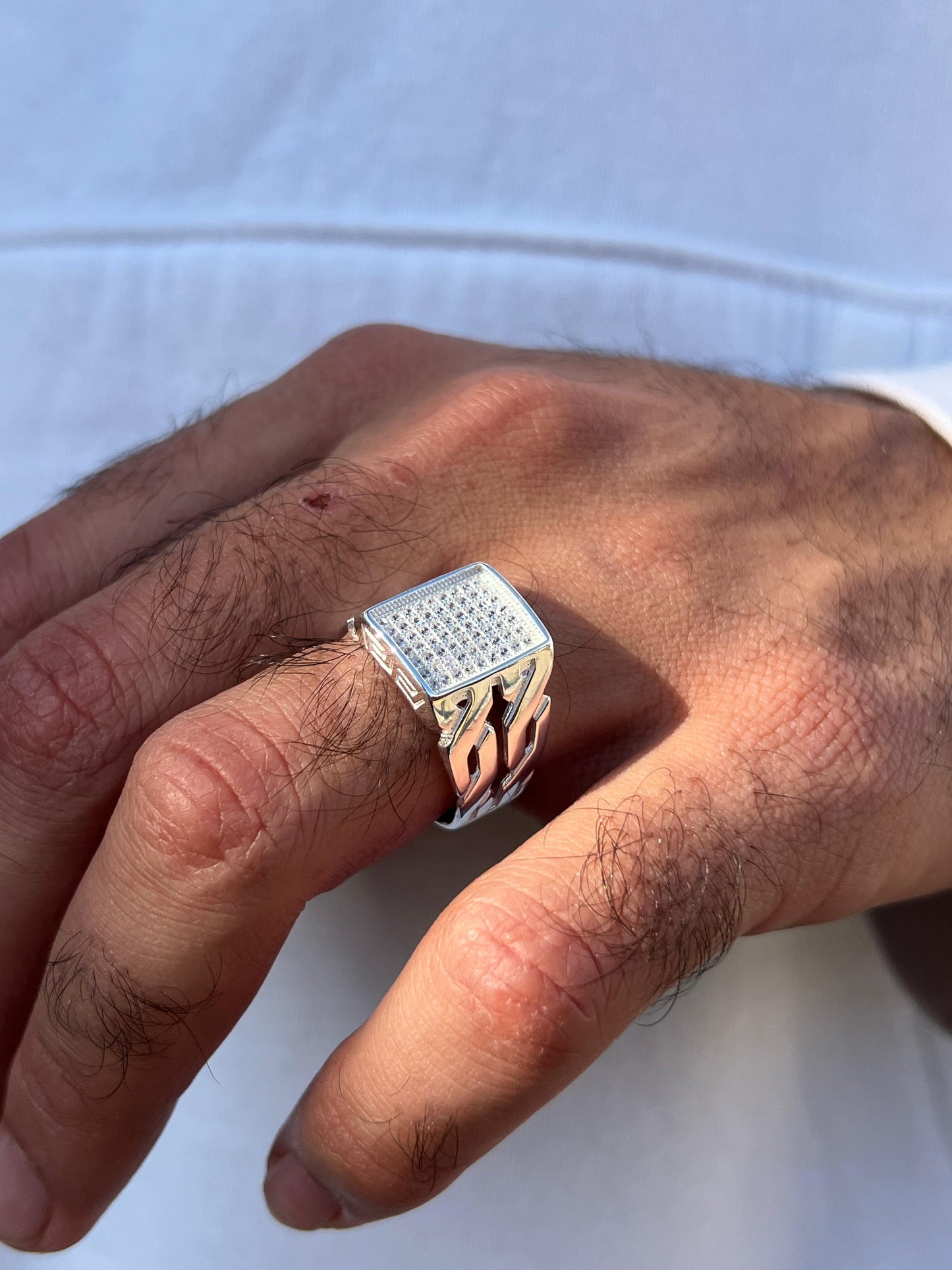 Twisted Iced Ring -Sterling Silver 925s