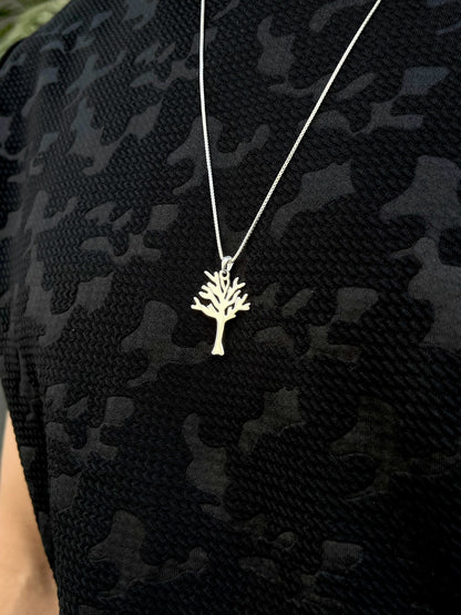 Leafless Tree  Necklace for Men's Sterling Silver 925s