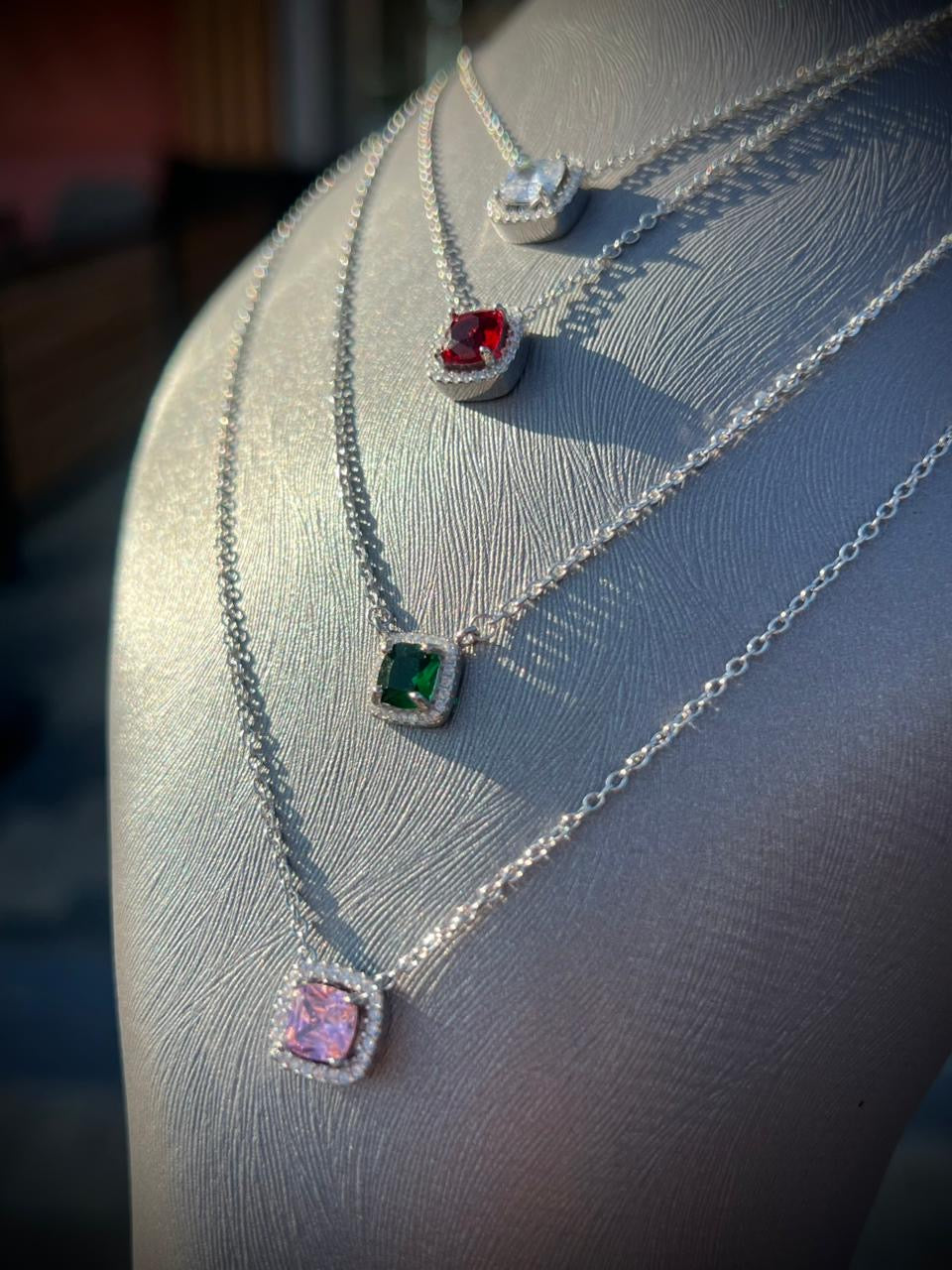 Pop Colors Cubic Zirconia Necklace in Sterling Silver 925s