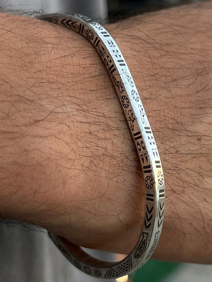 Heavy Handmade Nomad Bangle-Sterling Silver 925s