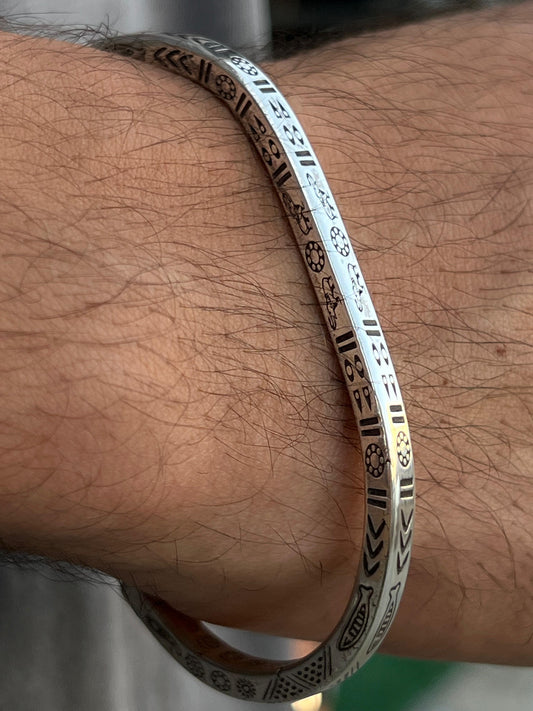 Heavy Handmade Nomad Bangle-Sterling Silver 925s