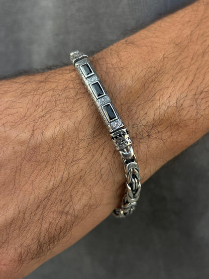 Masculine bracelet-for Men's Sterling Silver 925s (21cm-6mm)