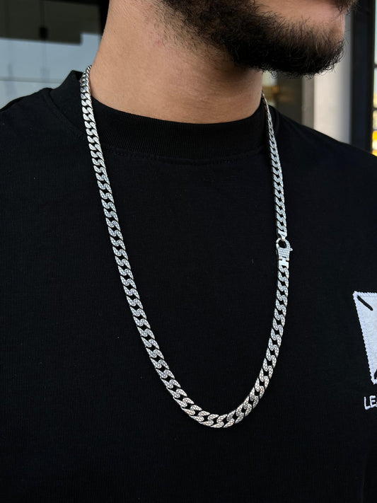 Heavy Grommet Dragon Skin Necklace For Men Sterling Silver - 925