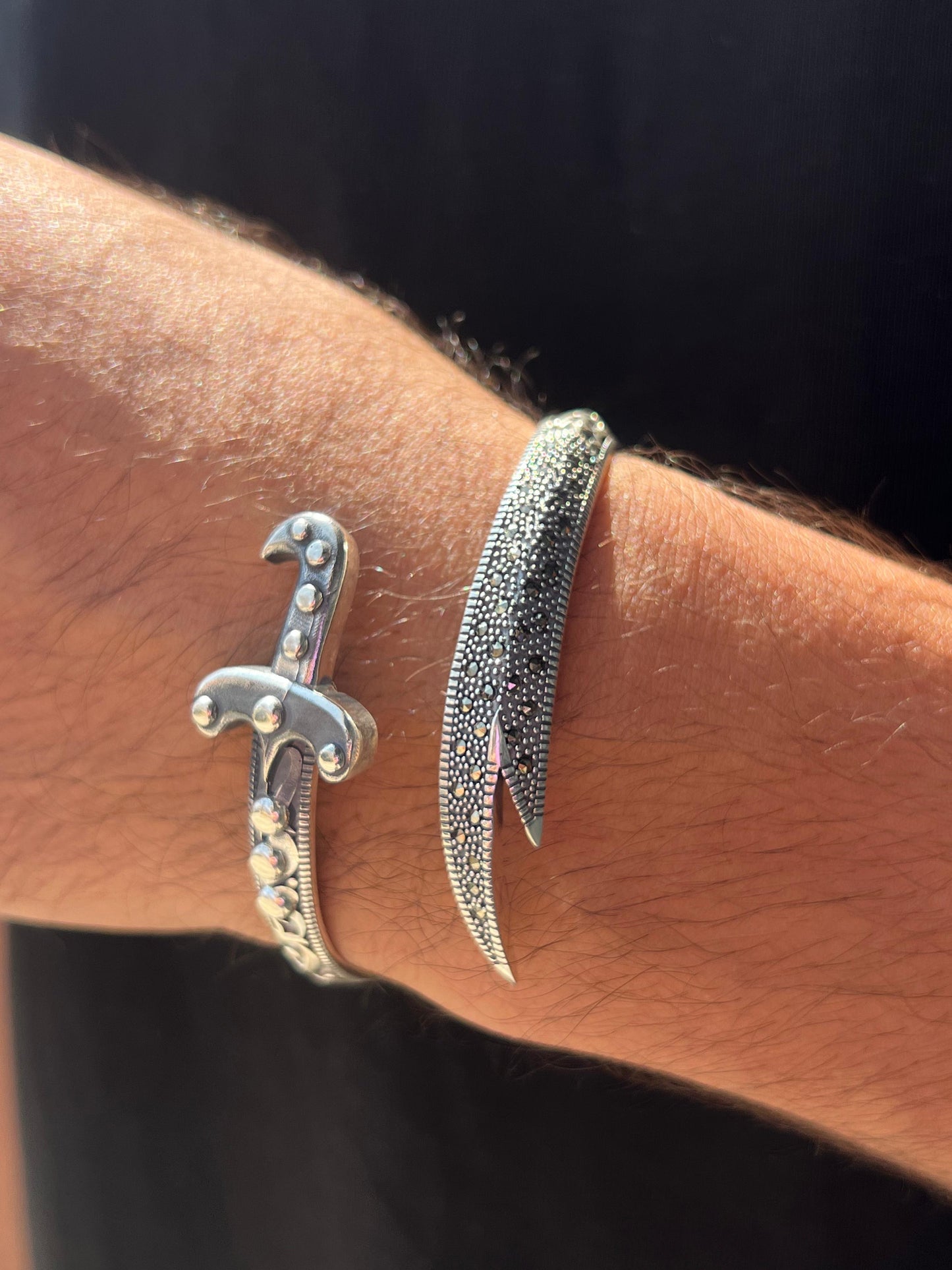Zulfiqar Sword Cuff Bracelet for Men's Sterling Silver 925s