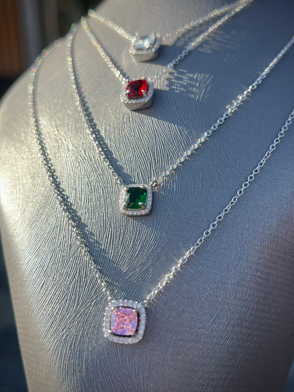 Pop Colors Cubic Zirconia Necklace in Sterling Silver 925s