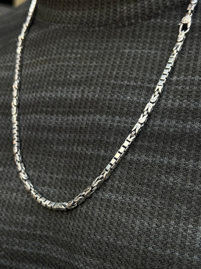 Box X King Necklace For Men Sterling Silver925-(65cm-4mm)