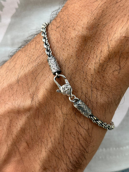 Oxidized Anchor Rope Bracelet for Men's Sterling Silver 925s
