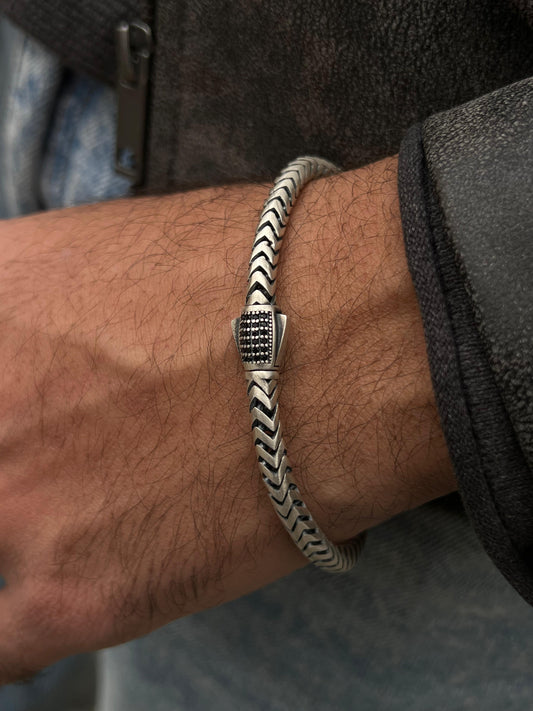 Spinal Rattail Bracelet for Men's Sterling Silver 925s(21cm-5mm)