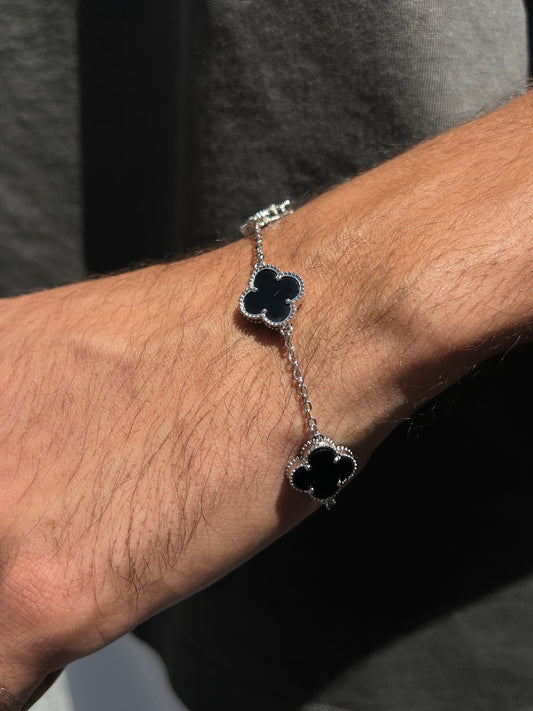 Men’s 3 Van Cleef & Arpels Black Onyx Bracelet in Italian Silver S925