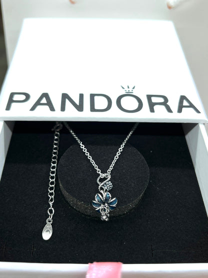 Enamel Flower Floral Plant Necklace