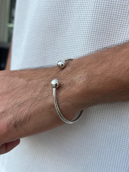 Sleek Decent Bangle bracelet -S925 Sterling Silver for men -