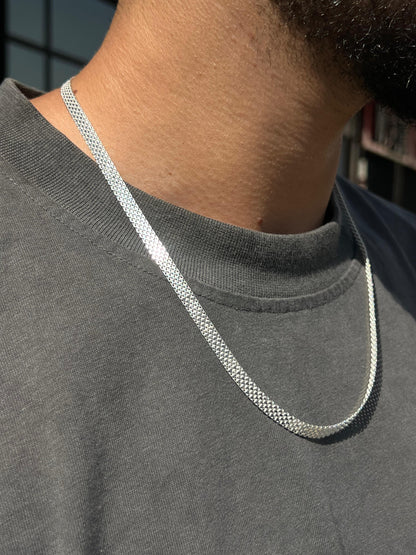 6mm Bismark Necklace For Men Sterling Silver925-(54cm)