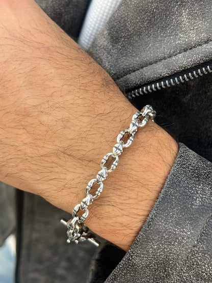 Limited Edition Joker S925 Sterling Silver Bracelet -(21cm-8mm)