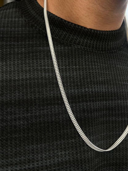 White Dragon bone Necklace Sterling Silver 925s (64cm-5mm)