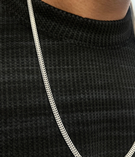 White Dragon bone Necklace Sterling Silver 925s (64cm-5mm)