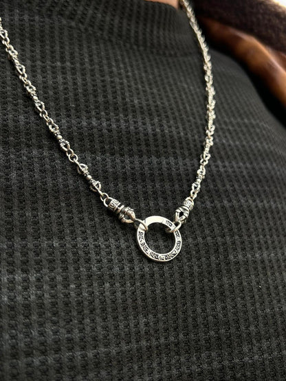Odin Ring Necklace-Pure Sterling Silver 925s-60cm