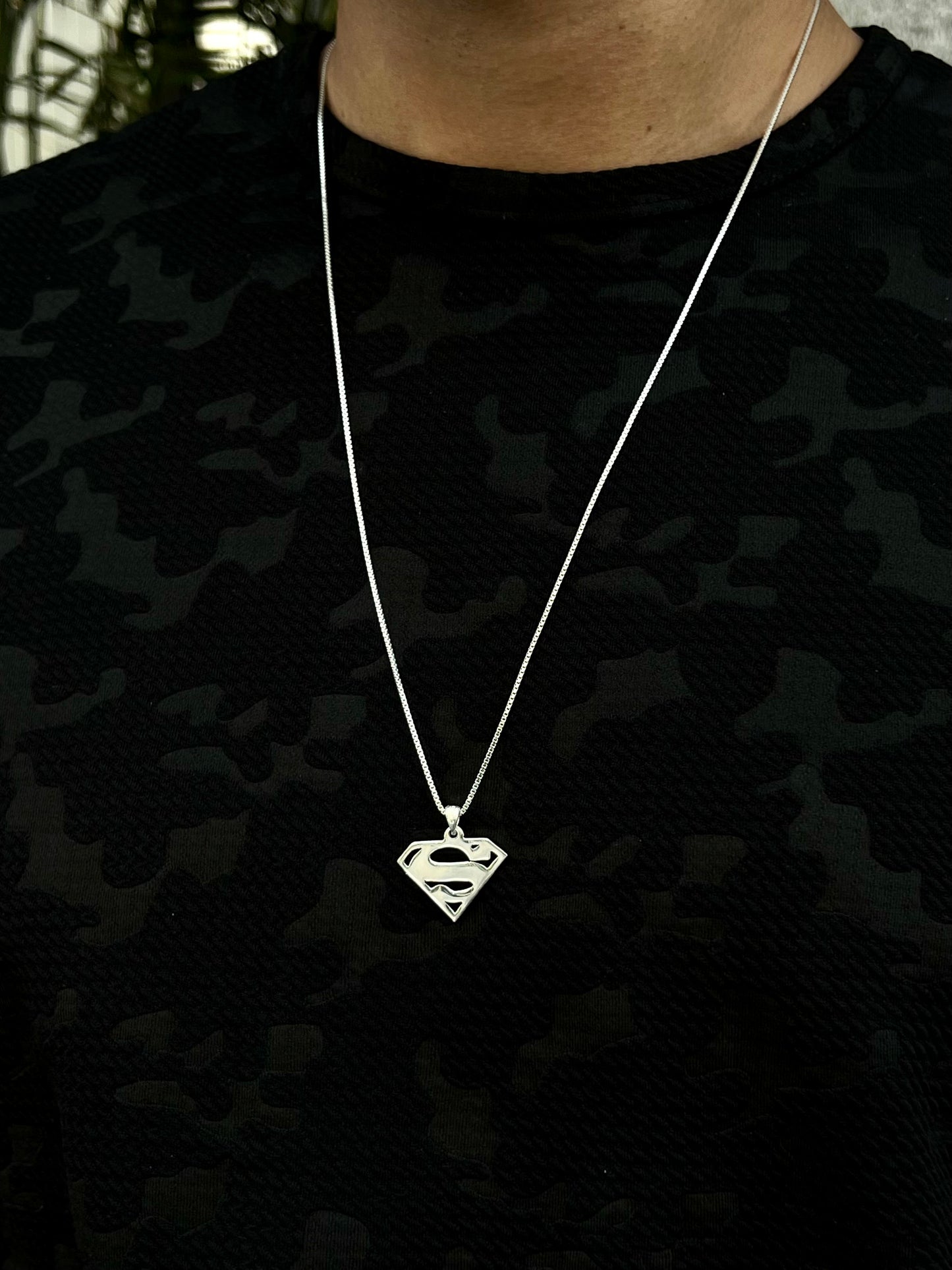 SuperMan Necklace for Men's Sterling Silver 925s